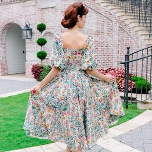 Selkie Lamour Print Midi Sailor Dress XS